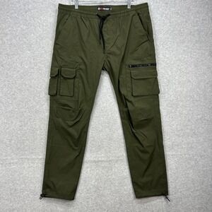 Akademiks Cargo Pants Mens XL Army Green Jogger Parachute Paratrooper Street Y2K